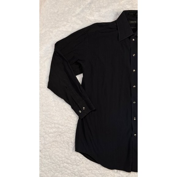 Claiborne Shirt Men's Long Sleeve Casual Button Up Collared Striped Blue Large - Picture 3 of 8